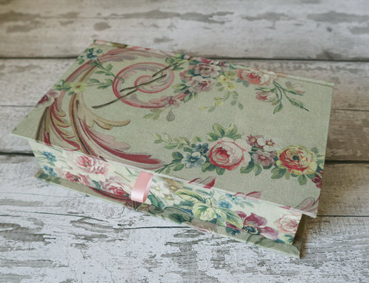 Aubusson Fabric Covered Cartonnage Keepsake Box