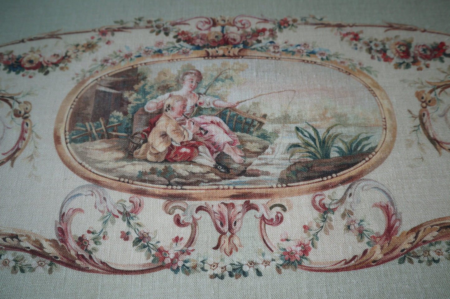 Scottish Linen Aubusson Printed Panel