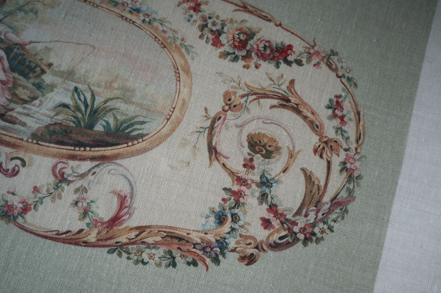 Scottish Linen Aubusson Printed Panel