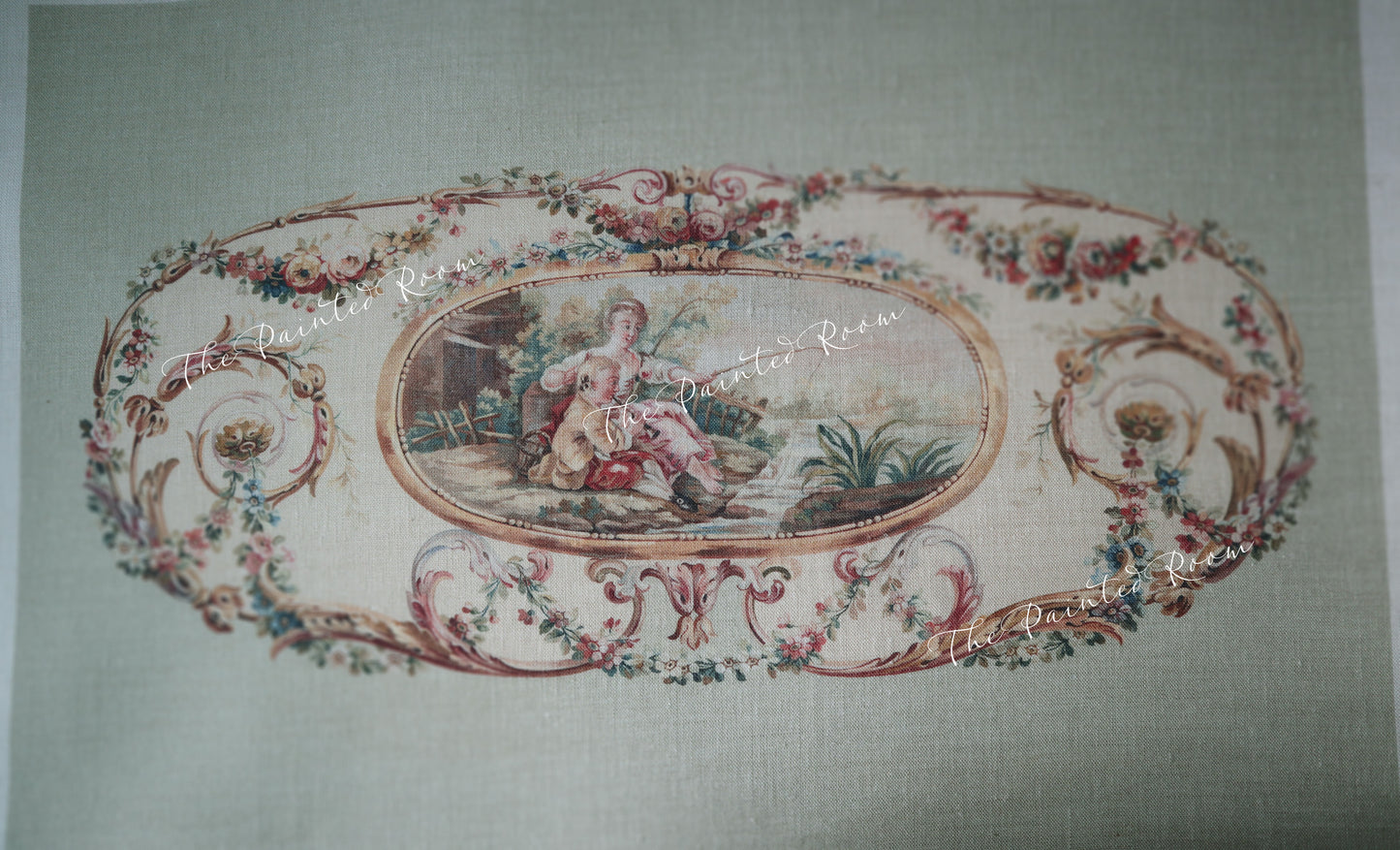 Scottish Linen Aubusson Printed Panel