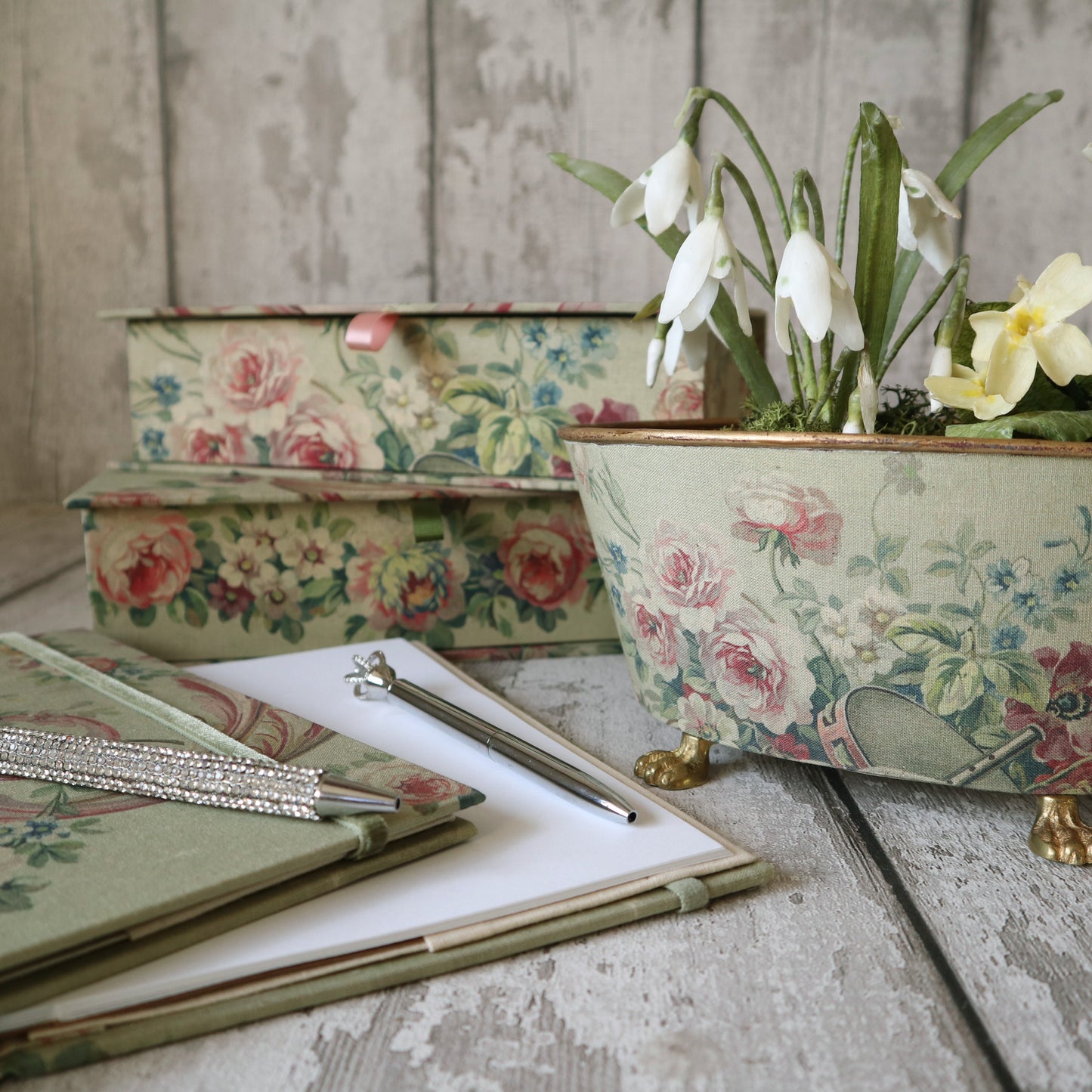 Aubusson Fabric Covered Cartonnage Keepsake Box